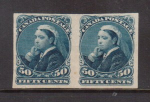 Canada #47a VF Mint Imperf Pair **With Certificate**