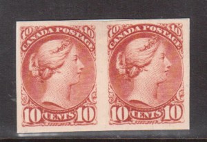 Canada #45P XF Proof Pair On Card
