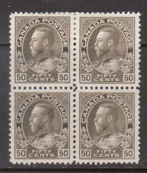 Canada #120 XF Mint Gem Block **With Cert.**