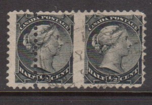 Canada #34b VF Used Imperf Pair **With Certificate**