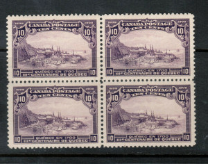 Canada #101 Extra Fine Never Hinged Gem Block **With Certificate**