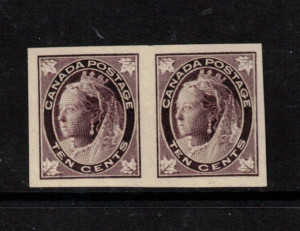 Canada #73i VF/NH Imperf Pair On Vertical Mesh Paper