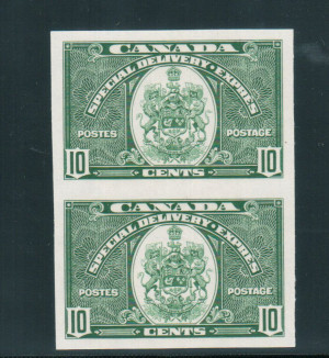Canada #E7a XF/NH Imperforate Pair **With Certificate**