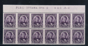Canada #146b XF/NH Plate #2 Block Of 12 Imperf Variety **With Cert.**
