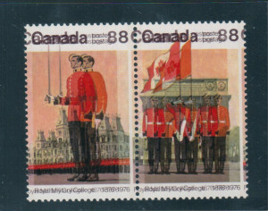 Canada #693d XF/NH Double Impression In Setenant Pair **With Certificate**