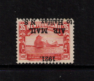 Newfoundland #C3a VF Mint Inverted Overprint **With Certificate**