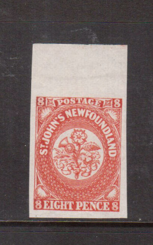 Newfoundland #8 XF/NH Top Margin Gem **With Certificate**