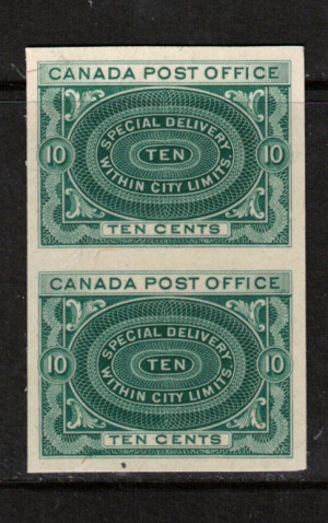 Canada #E1P XF Proof Pair India Paper On Card
