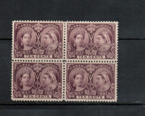 Canada #57ii #57 VF Mint Block Major Reentry **With Certificate**