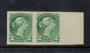 Canada #36a XF Mint Imperf Pair **With Certificate**