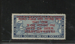 Newfoundland #C12a XF/NH Inverted Surcharge Error **With Cert.**