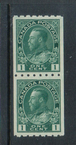 Canada #123 XF/NH Gem Coil Pair **With Certificate**