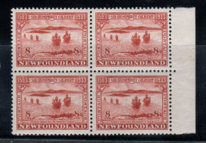 Newfoundland #218a XF/NH Block Brownish Red Error Of Color **With Certificate**