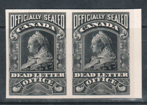 Canada #OX2P XF Plate Proof Pair India Paper On Card