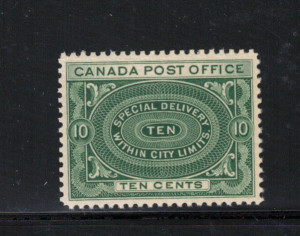 Canada #E1 XF/NH Gem **With Certificate**