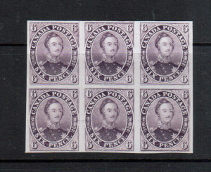 Canada #2TCi XF Proof Block Of Six On India Paper