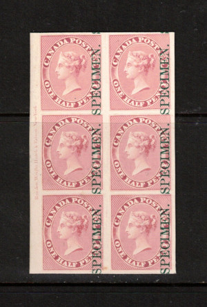 Canada #8Pi XF Proof Block Of Six With Full Imprint India On Card