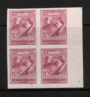 Newfoundland #222a XF Mint Imperf Block Ungummed As Issued