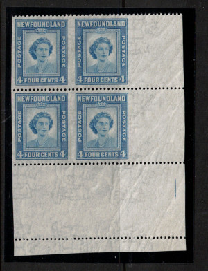 Newfoundland #269b XF/NH Imperf Block