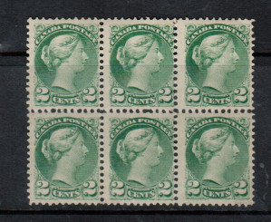 Canada #36e Mint Scarce Block Of Six **With Certificate**