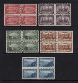 Canada #241 - #245 VF/NH Block Set