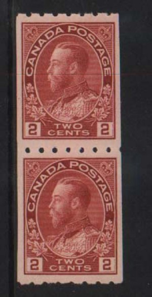 Canada #124 XF/NH Coil Pair  **With Certificate**