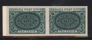 Canada #E1P XF Mint Imperf Proof Pair **With Cert.**