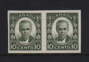 Canada #190a XF/NH Imperforate Pair  **With Certificate**