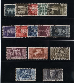 Italy #377 - #386 & #C95 - #C99 VF Used Sets With CDS