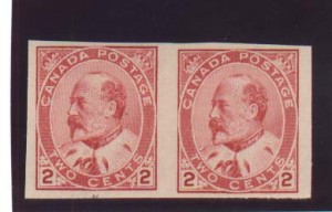 Canada #90iii VF Mint Type 1 Imperf Pair