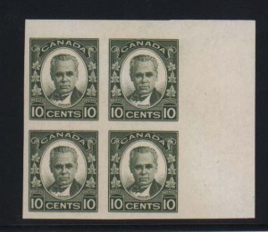 Canada #190a XF/NH Imperforate Corner Block