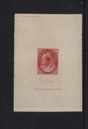 Canada #78DP XF Die Proof With ABN Inscription