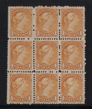 Canada #35a Mint Superb Showpiece Block Of Nine **With Cert.**