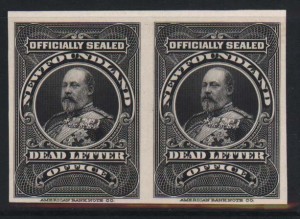 Newfoundland #OX1ii Superb Proof Pair On India On Card