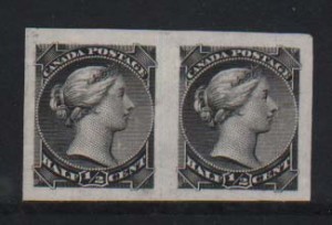 Canada #34P XF Proof Pair On India Paper