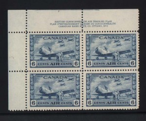 Canada #C7 XF/NH Plate #2 UL Block