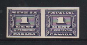 Canada #J11a XF/NH Imperforate Pair