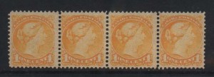 Canada #35ii VF/NH Strip Of Four  **With Certificate**