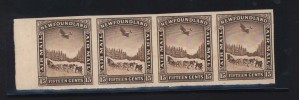 Newfoundland #C6c XF/NH Imperforate Strip Of Four