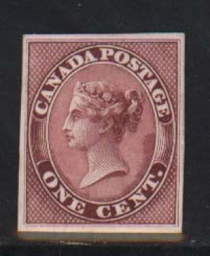 Canada #14TCii XF Proof On Card In Claret