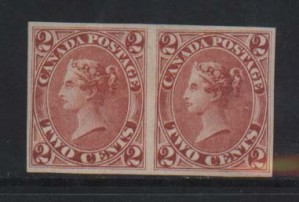 Canada #20b XF Mint Imperf Pair  **With Certificate**