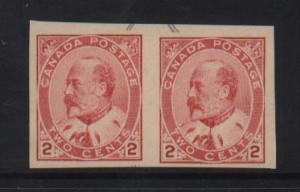 Canada #90iii XF Mint Type 1 Imperf Pair **With Cert.**