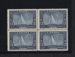 Canada #216i VF/NH Shilling Mark Variety Block  **With Certificate**