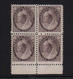 Canada #83 NH Mint Block **With Certificate**