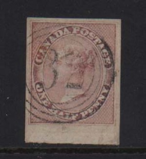 Canada #8 Used Superb Gem With Ideal 4 Ring 32 Cancel **With Certificate**