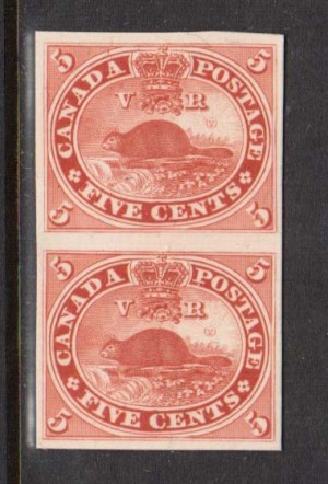 Canada #15P XF Proof Pair India Paper On Card