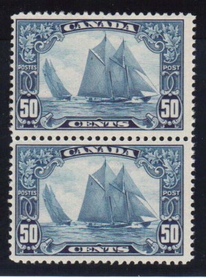 Canada #158iii NH Mint Man On Mast Variety Pair  **With Cert.**