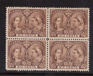Canada #55 XF/NH Block  **With Certificate**