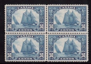 Canada #158 XF Mint Block  **With Certificate**