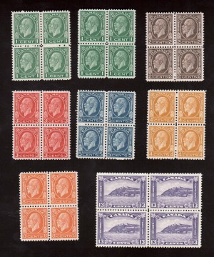Canada #195 - #201 VF/NH Block Set